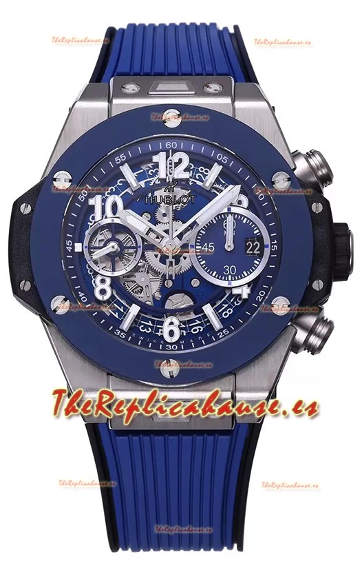 Hublot Big Bang Unico Caja de Acero Inoxidable Azul Edición Reloj Réplica a Espejo 1:1