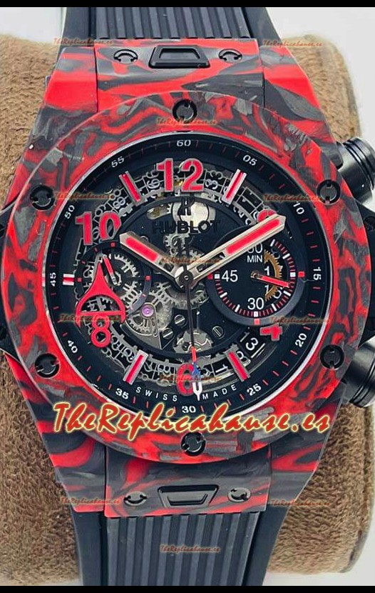 Hublot Big Bang Unico Caja de Carbono Rojo Edición Las Vegas Boutique Reloj Réplica Suizo