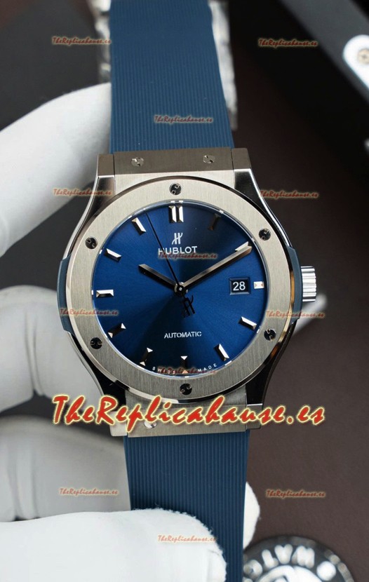 Reloj Hublot Super Clone Classic Fusion Titanio Dial Azul 42MM