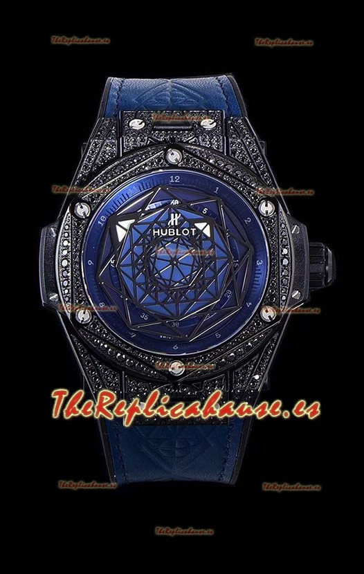 Hublot Big Bang One Click Sang Bleu Reloj Réplica a espejo 1:1 en Caja de Cerámica - 45MM