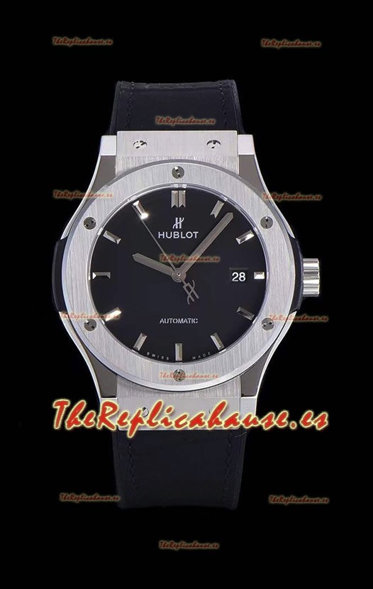 Hublot Classic Fusion Reloj Réplica Suizo a espejo 1:1 Caja de Acero 904L Dial Negro