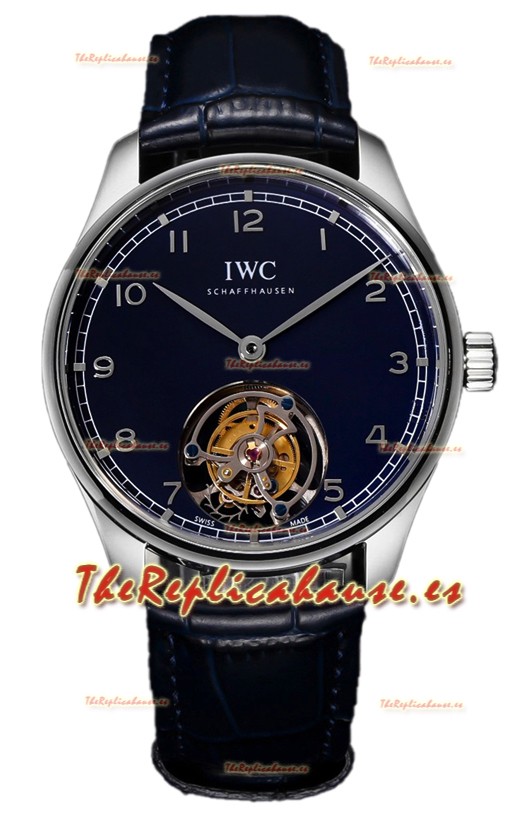IWC Portugieser IW5458 Hand-Wound Genuino Tourbillon Acero Reloj Réplica Suiza 