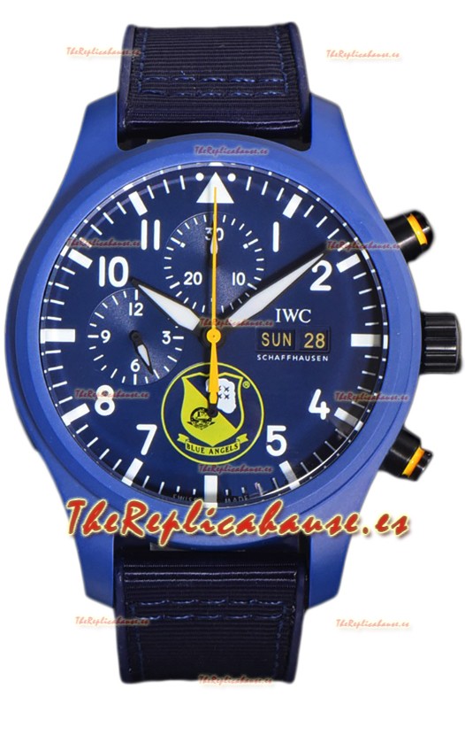 IWC Pilot's Chronograph Blue Angels Cerámica IW389109 Réplica Espejo 1:1 en Dial Azul