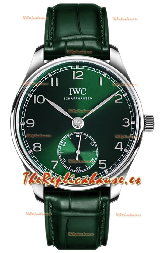 IWC Portugieser Automático 40 IW358310 Dial Verde Acero Inoxidable Reloj Réplica Espejo 1:1 