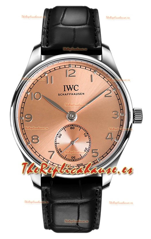 IWC Portugieser Automático 40 IW358313 Dial Rosado Acero Inoxidable Reloj Réplica Espejo 1:1 