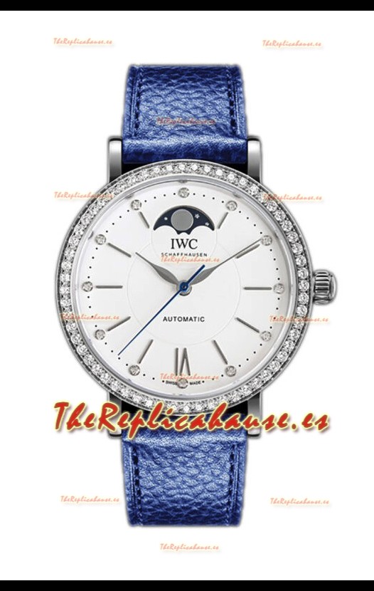 IWC Portofino IW659601 Automático Fase Lunar Reloj Caja Acero en Dial Blanco 37MM