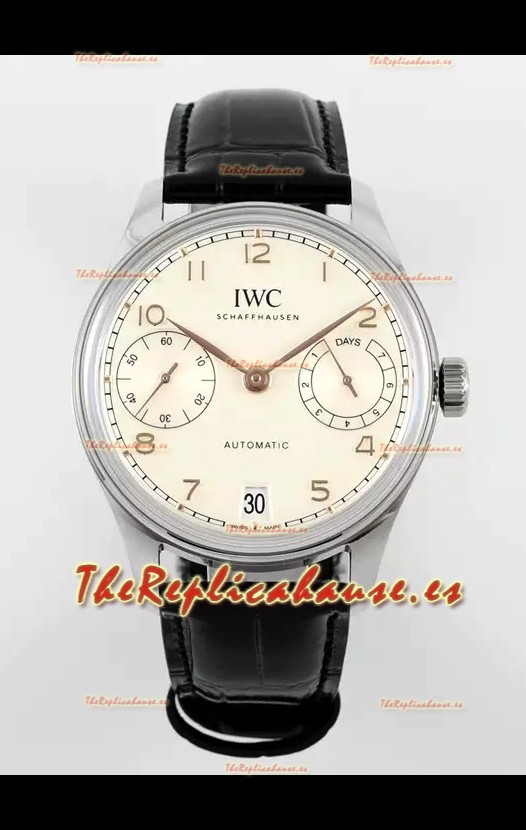 IWC Super Clone Portugieser Reloj Réplica Suizo Espejo 1:1 Dial Blanco Reloj Caja Acero