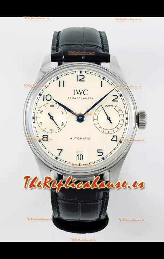 IWC Super Clone Portugieser Reloj Réplica Suizo Espejo 1:1 Dial Blanco Reloj Caja Acero