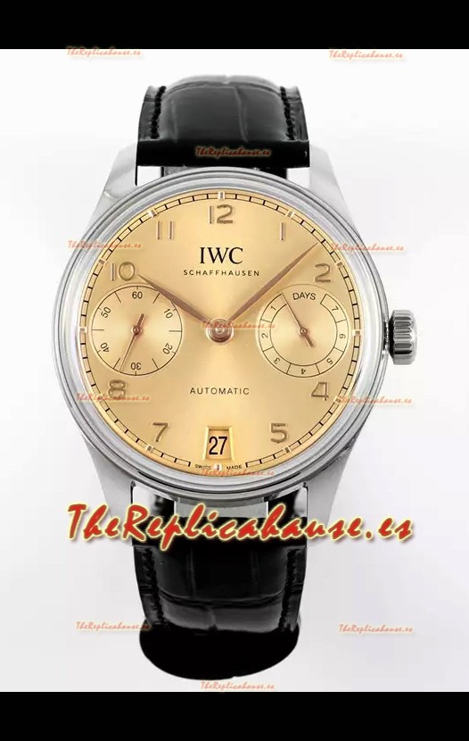 IWC Super Clone Portugieser Reloj Réplica Suizo Espejo 1:1 Dial Champange Reloj Caja Acero