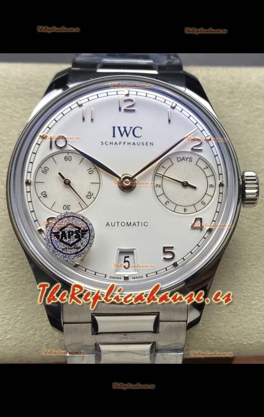 IWC Super Clone Portugieser Reloj Réplica Suizo Espejo 1:1 Dial Blanco Reloj Caja Acero