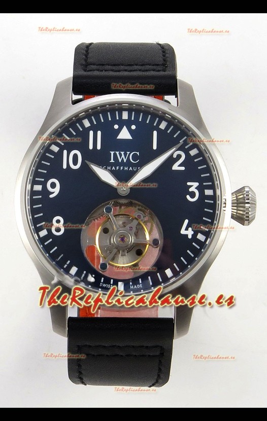 IWC Super Clone Portugese Hand-Wound Genuine Tourbillon Dial Azul Caja Acero Watch