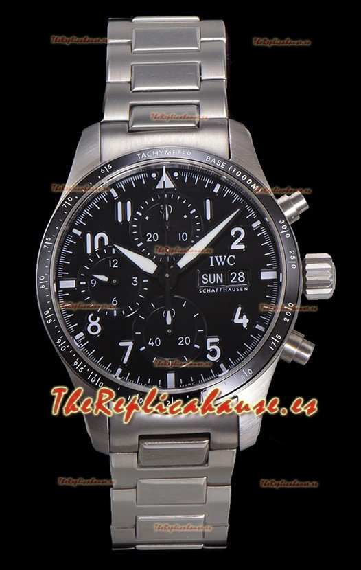 IWC Pilot's IW388305 Super Clone Cronógrafo 41 Mercedes-AMG Reloj Acero