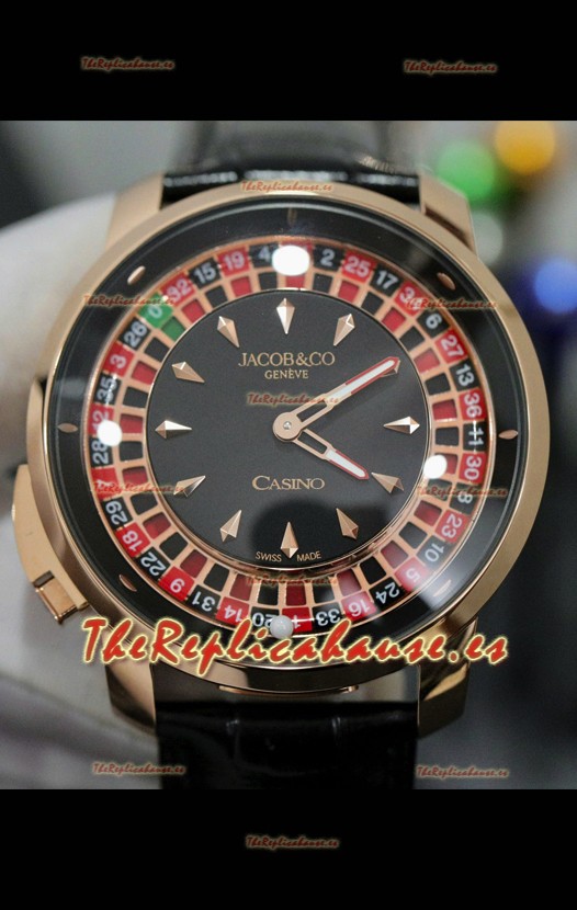 Jacob and Co Roulette Edition Reloj Réplica Caja en Oro Rosado