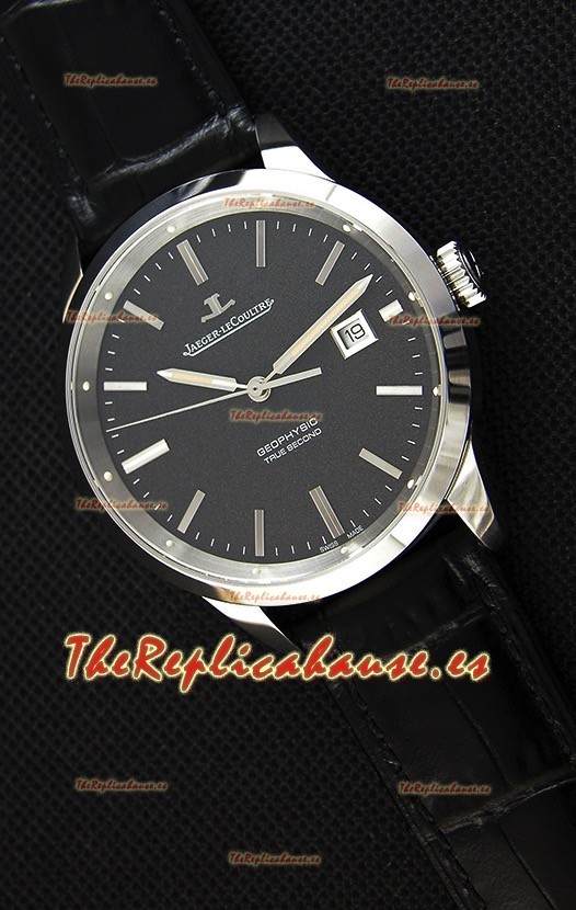 Jaeger LeCoultre Geophysic True Second Reloj Caja de Acero Dial Negro