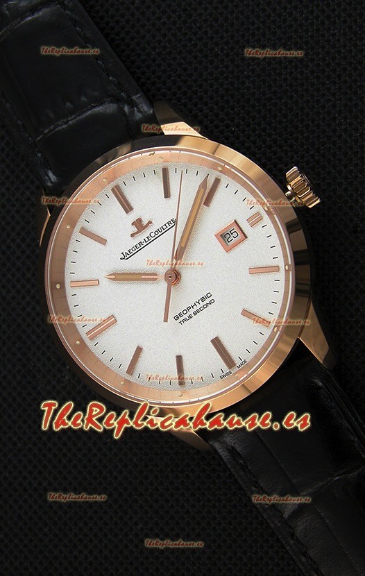 Jaeger LeCoultre Geophysic True Second Reloj Réplica Suizo en Oro Rosado Dial en color Blanco