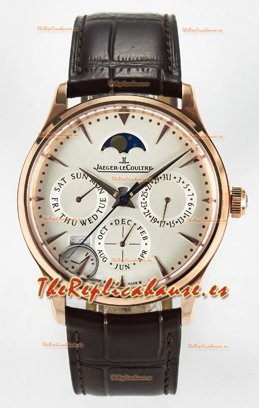 Jaeger LeCoultre Super Clone Master Ultra-Thin Calendario Perpetuo Reloj Dial Blanco