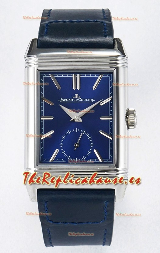 Jaeger-LeCoultre Reverso Super Clone DuoFace Azul/Blanco Reloj Réplica Acero