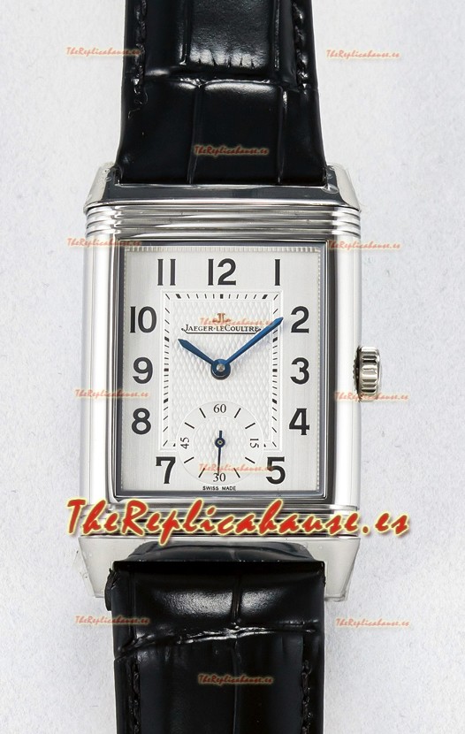 Jaeger-LeCoultre Reverso Super Clone DuoFace Negro/Blanco Reloj Réplica Acero 