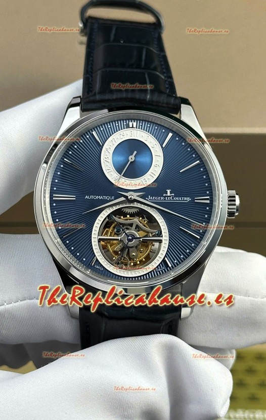 Jaeger LeCoultre Master Ultra-Thin Tourbillon Dial Azul Caja Acero Inoxidable