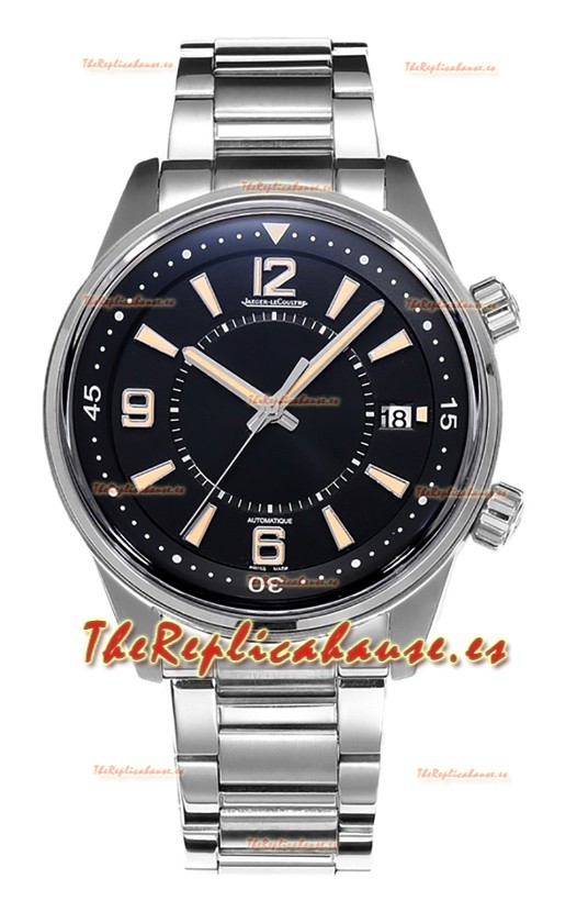 Jaeger LeCoultre Polaris Date Dial Negro Correa Acero Reloj Réplica Espejo 1:1 42MM