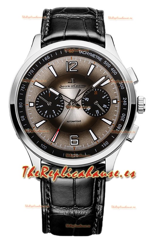 Jaeger LeCoultre Polaris Q902843J Chronograph Dial Gris Correa Piel Reloj Réplica Suiza 