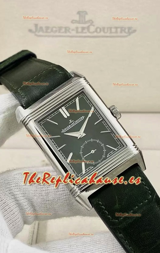 Jaeger-LeCoultre Reverso DuoFace Caja Acero Dial Verde Reloj en Movimiento Suizo Automático