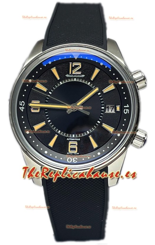 Jaeger LeCoultre Polaris Date Dial Negro Correa Goma Reloj Réplica Espejo 1:1 42MM