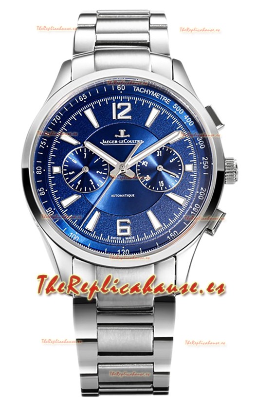 Jaeger LeCoultre Polaris Chronograph Caja Acero Inoxidable Dial Azul Reloj Réplica Suiza 