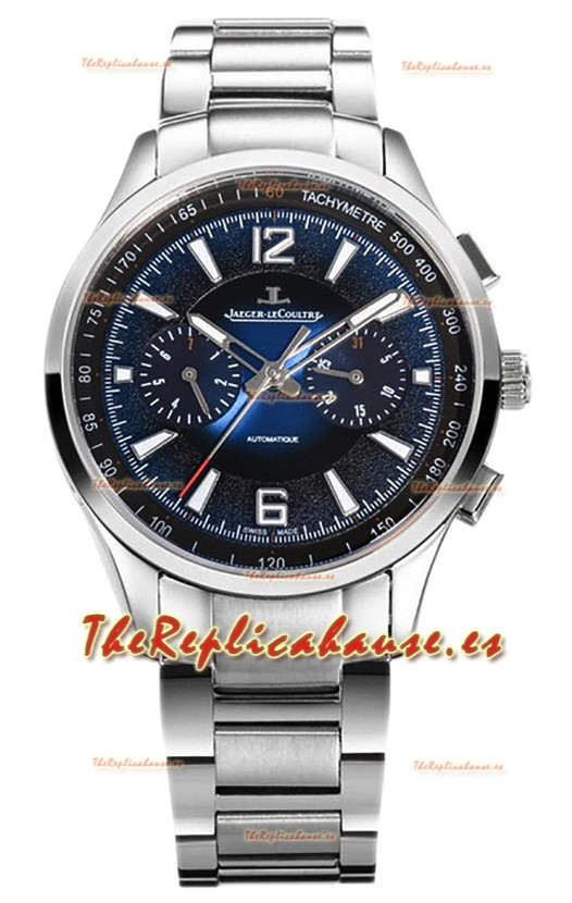 Jaeger LeCoultre Polaris Chronograph Caja Acero Inoxidable Dial Azul Reloj Réplica Suiza 