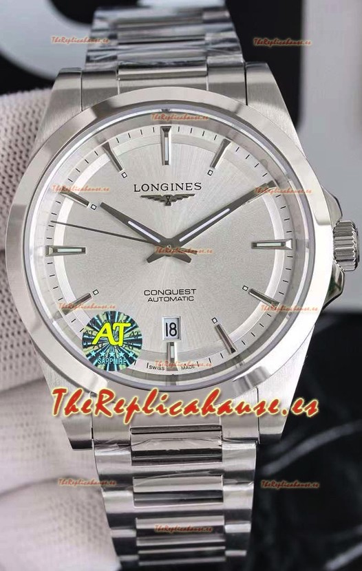 Largoines Conquest Automatic Steel Dial Automatic Watch in Steel Casing