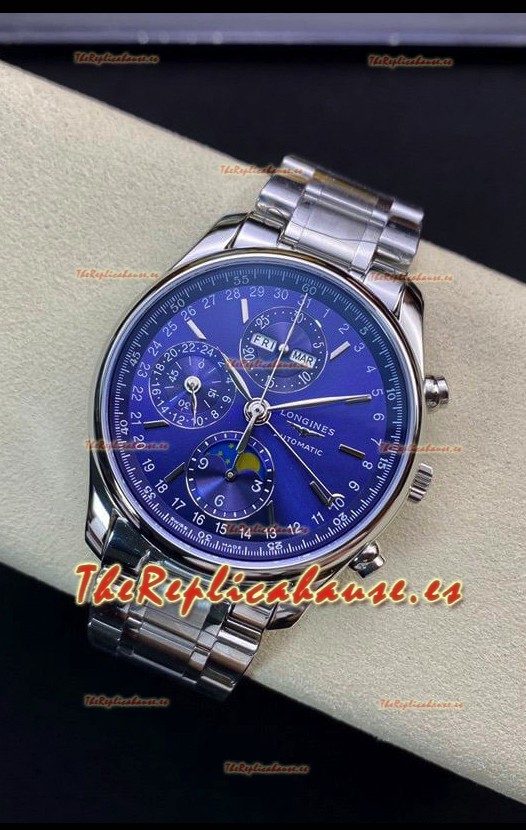 Longines Master Collection REF L2.673.4.92.6 Reloj Réplica Suizo en Dial Azul Correa Acero