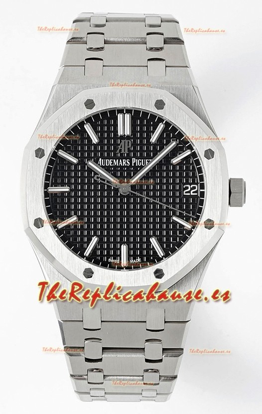 Audemars Piguet Royal Oak 15500 41MM Dial Negro Reloj Réplica a Espejo 1:1 Dial Negro Acero 904L Movimiento Calibre 4302