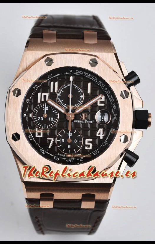 Audemars Piguet Royal Oak Offshore Dial Negro Reloj Réplica Cronógrafo a Espejo 1:1 - Acero 904L