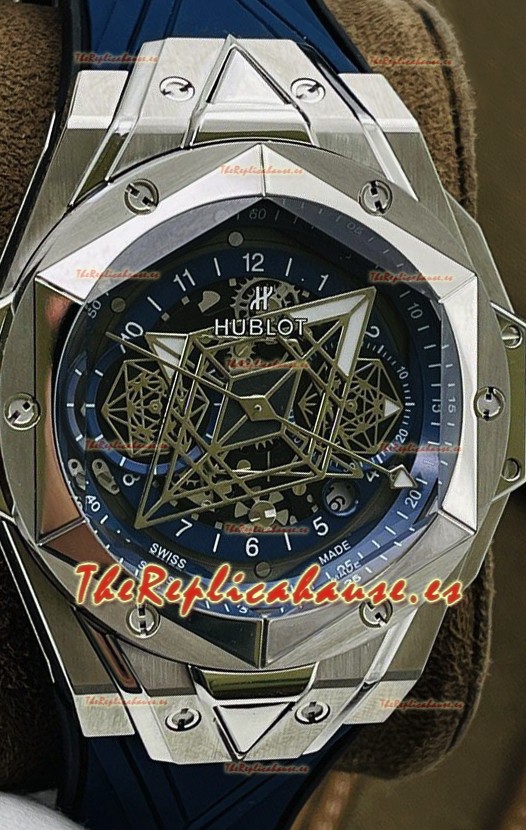 Hublot Big Bang UNICO Sang Bleu II Acero Inoxidable Calidad a Espejo 1:1 Reloj Réplica Suizo