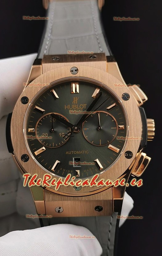 Hublot Classic Fusion Chronograph Caja Oro Rosado Dial Marrón Reloj Réplica a Espejo 1:1