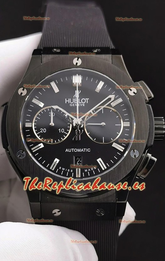 Hublot Classic Fusion Chronograph Bisel y Caja de Cerámica Dial Negro Reloj Réplica a Espejo 1:1