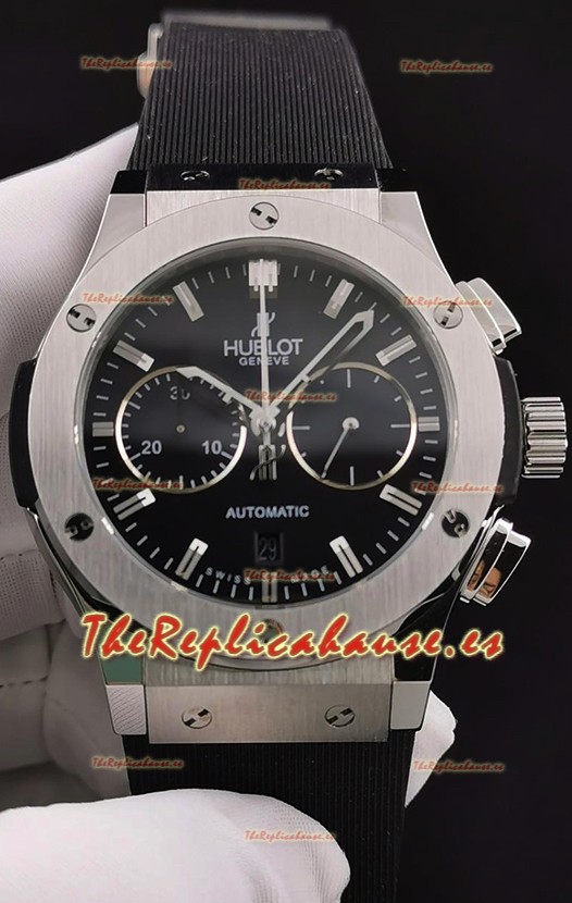 Hublot Classic Fusion Chronograph Caja de Acero Inoxidable Dial Negro Reloj Réplica a Espejo 1:1