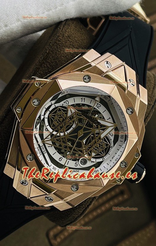 Hublot Big Bang UNICO Sang Bleu II Oro Rosado Calidad a Espejo 1:1 Reloj Réplica Suizo