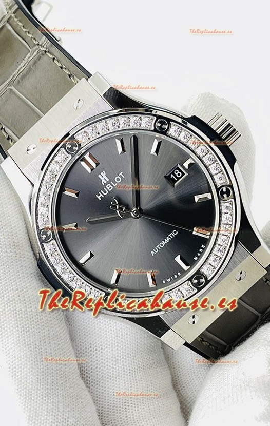 Hublot Classic Fusion Acero Inoxidable Dial Gris Reloj Réplica Suizo Calidad Espejo 1:1