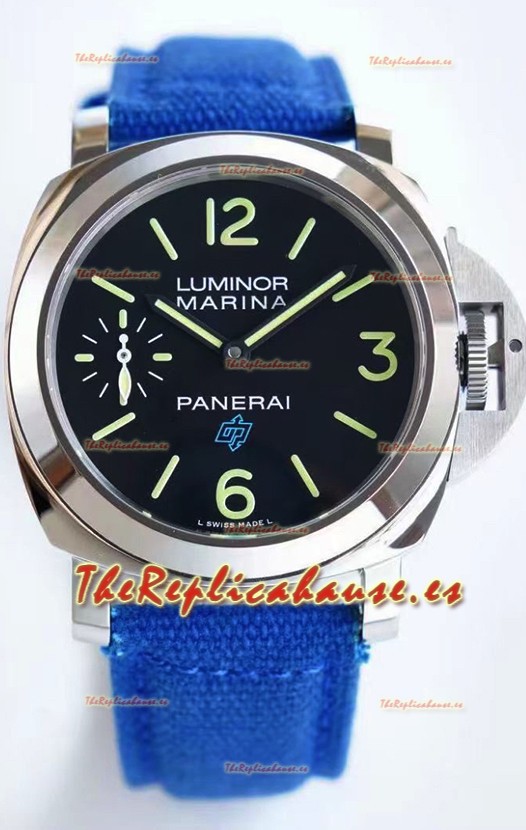 Panerai Marina PAM00777 Logo Acciaio Dial Negro en Calidad Espejo - Acero 904L Correa de Lona