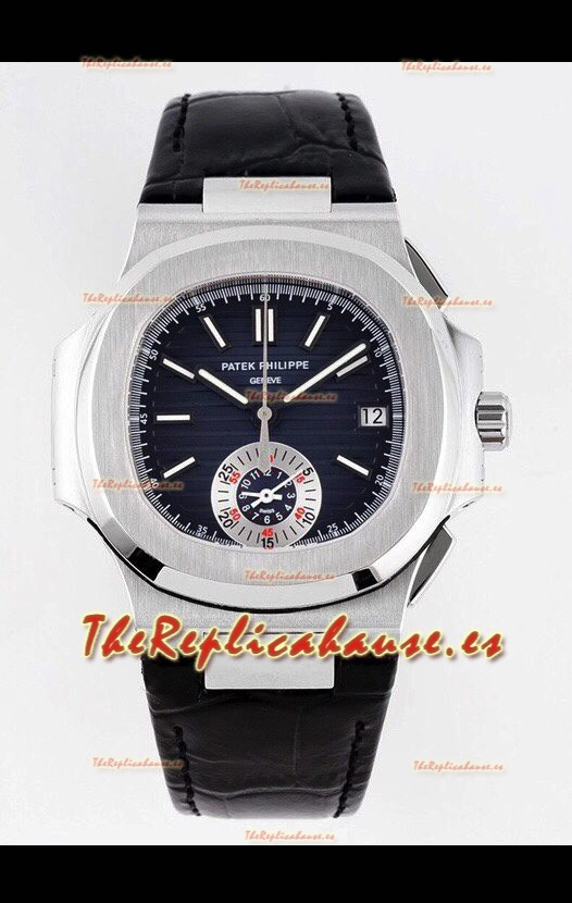 Patek Philippe Nautilus 5980/1A 904L Caja Acero en Dial Azul Correa Piel - Réplica a Espejo 1:1