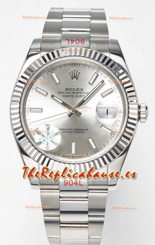 Rolex Datejust Movimiento Cal.3235 Reloj Suizo Réplica a Espejo 1:1 Acero 904L 41MM - Dial Acero
