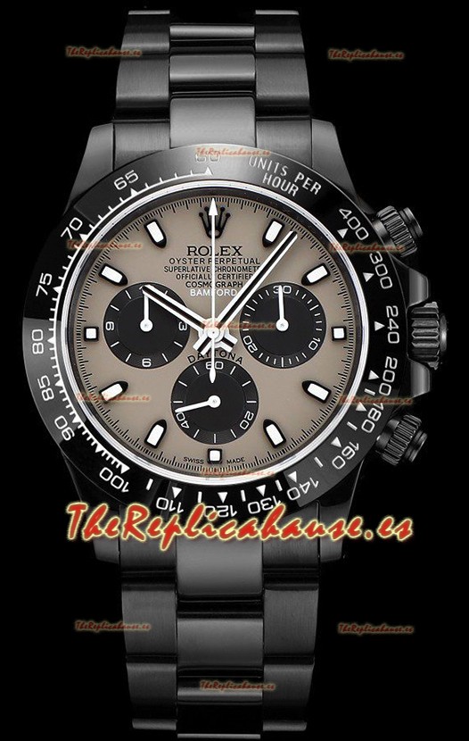 Rolex Daytona Blaken Réplica Suiza a Espejo 1:1 Dial Gris Movimiento Cal.4130 (CON CAJA)