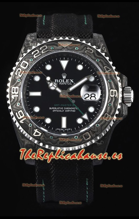 Rolex GMT Masters II DiW Edición Réplica Suiza Movimiento ETA 3285 - Dial Negro