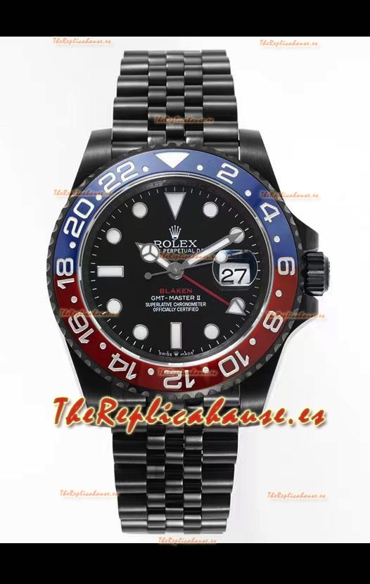 Rolex GMT Masters II REF.126710BLRO PEPSI BLAKEN Réplica Suiza - Acero 904L Revestido en DLC