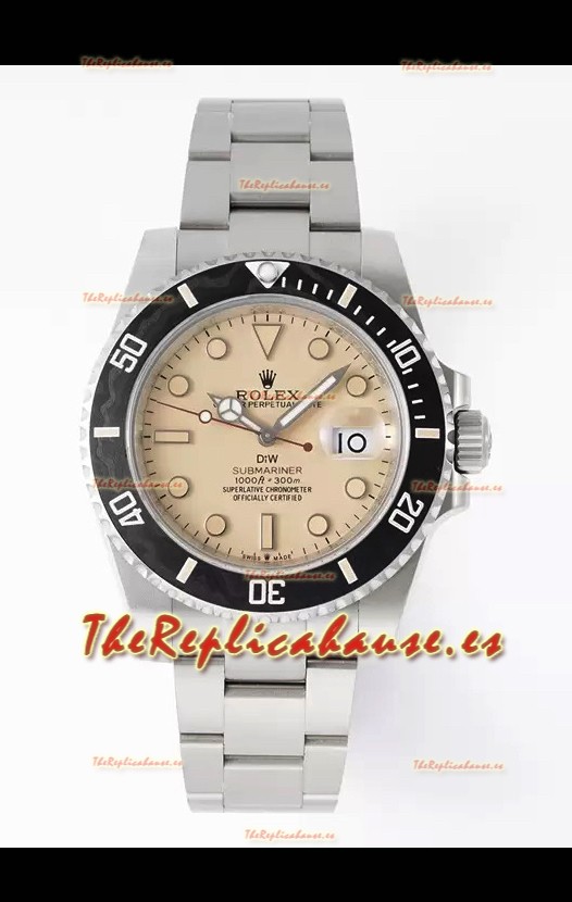 Rolex Submariner DiW Caja Acero Inoxidable Bisel Negro Reloj Edición Cerámica