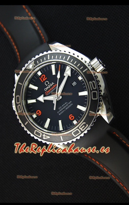 Omega Seamaster Planet Ocean Swiss Correa Negra Réplica 45MM 1:1 Ultimate Edition Watch 
