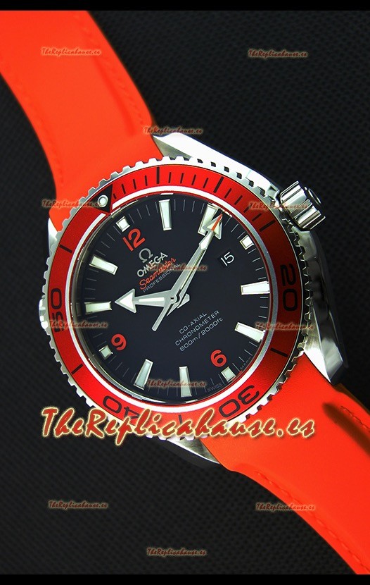 Omega Seamaster Planet Ocean Swiss Correa Naranja Réplica 45MM 1:1 Ultimate Edition Watch 