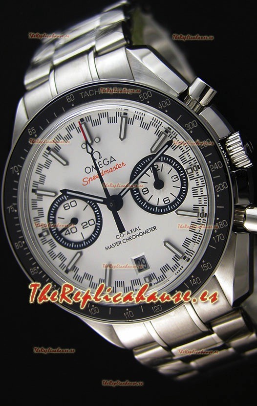 Omega Speedmaster Racing Co-Axial Master Reloj Réplica Suizo Cronógrafo en Dial Blanco
