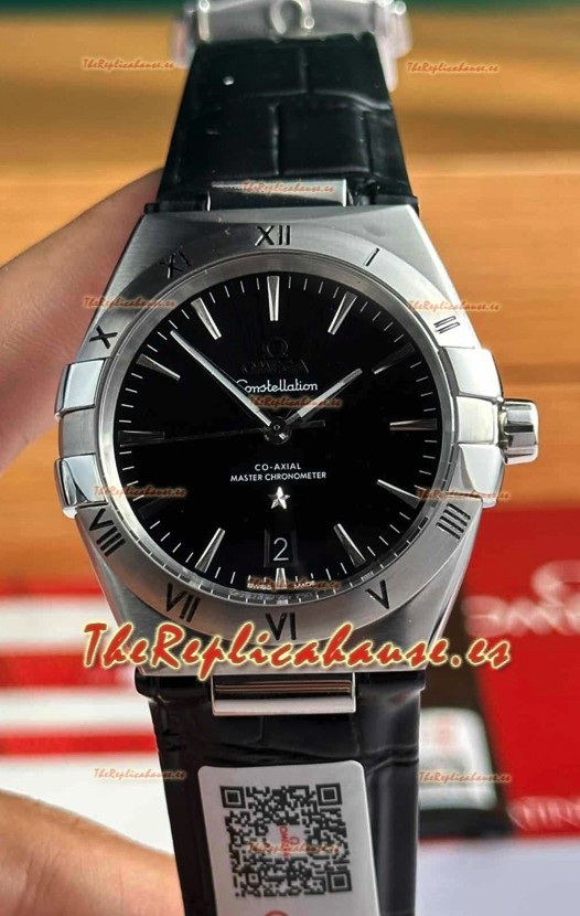 Omega Co-Axial Constellation 39MM Dial Acero 904L Negro Reloj Réplica Espejo 1:1